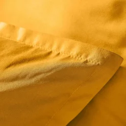 Housse De Couette|EMINZA Housse de couette percale de coton (280 x 240 cm) Cali Jaune moutarde