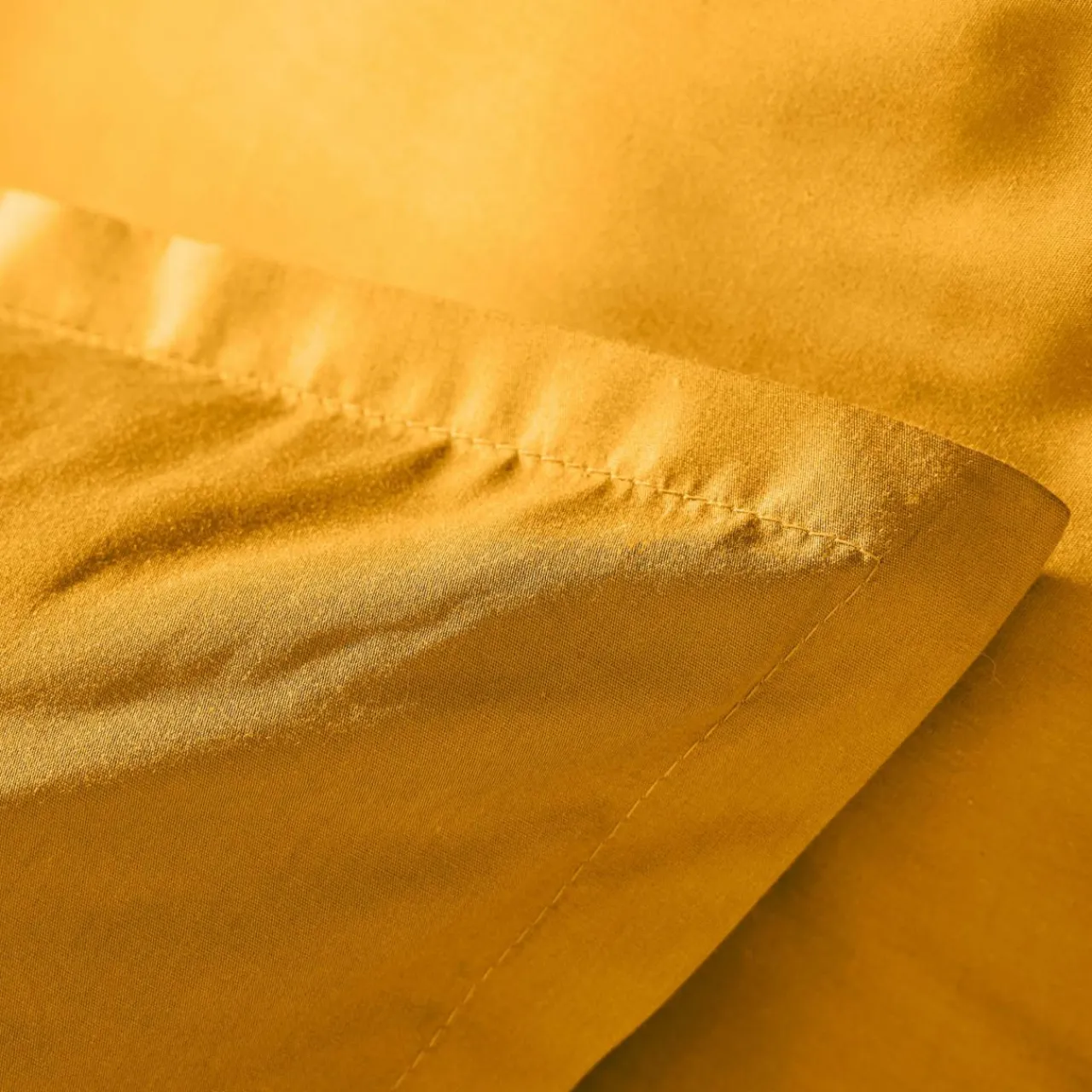 Housse De Couette|EMINZA Housse de couette percale de coton (240 x 220 cm) Cali Jaune moutarde