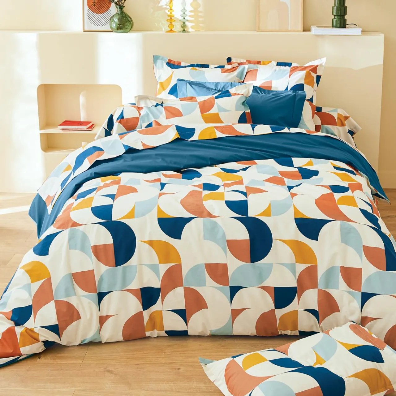 Housse De Couette|TRADILINGE Housse de couette percale de coton (240 x 220 cm) Modulo Multicolore