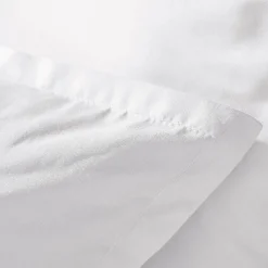 Housse De Couette|EMINZA Housse de couette percale de coton (280 x 240 cm) Cali he Blanc