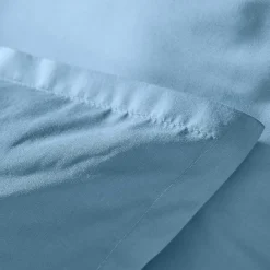 Housse De Couette|EMINZA Housse de couette percale de coton (200 x 200 cm) Cali Bleu Ciel