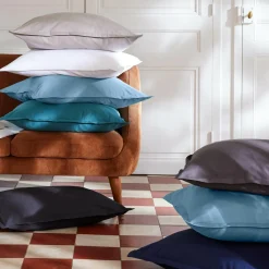 Housse De Couette|EMINZA Housse de couette percale de coton (200 x 200 cm) Cali Bleu Ciel