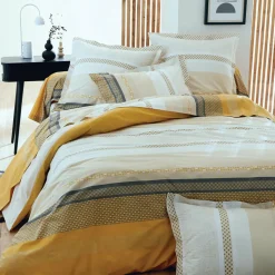 Housse De Couette|TRADILINGE Housse de couette percale de coton (280 x 240 cm) Marlow Jaune