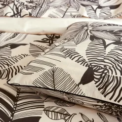 Housse De Couette|TRADILINGE Housse de couette percale de coton (280 x 240 cm) Alba e Noir