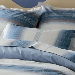 Housse De Couette|TRADI LINGE Housse de couette percale de coton (240 x 220 cm) Esteban e Bleu