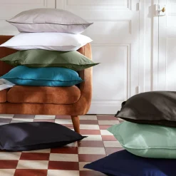 Housse De Couette|EMINZA Housse de couette percale de coton (240 x 220 cm) Cali Gris Anthracite