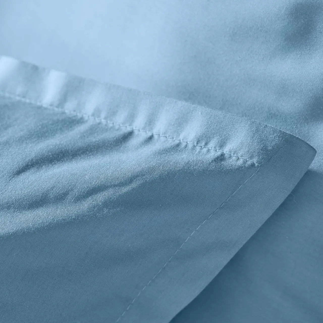 Housse De Couette|EMINZA Housse de couette percale de coton (140 x 200 cm) Cali Bleu Ciel