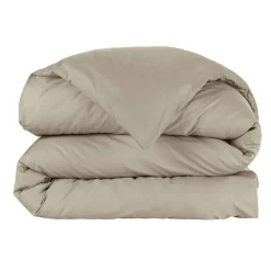 Housse De Couette|EMINZA Housse de couette percale de coton (280 x 240 cm) Cali Taupe