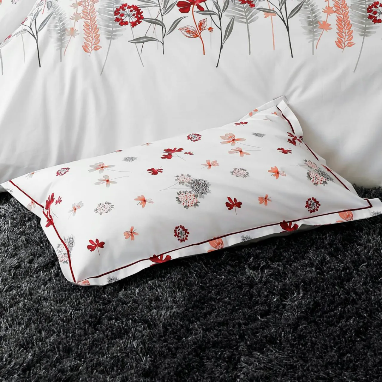 Housse De Couette|TRADI LINGE Housse de couette percale de coton (200 x 200 cm) Petite Folie Rouge