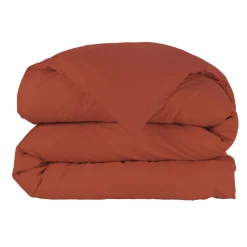 Housse De Couette|EMINZA Housse de couette percale de coton (260 x 240 cm) Cali Terracotta