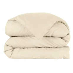 Housse De Couette|EMINZA Housse de couette percale de coton (260 x 240 cm) Cali Beige