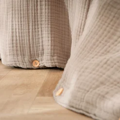 Housse De Couette|EMINZA Housse de couette quadruple gaze de coton (200 x 200 cm) Victoria x Gaïa Ficelle