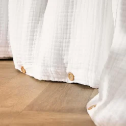 Housse De Couette|EMINZA Housse de couette quadruple gaze de coton (260 x 240 cm) Victoria x Gaïa chantilly Blanc