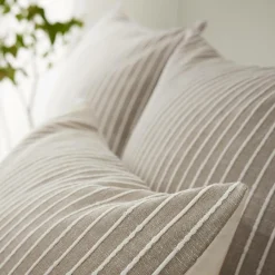 Housse De Couette|EMINZA Housse de couette réversible coton texturé et percale (260 x 240 cm) Alice Ecru