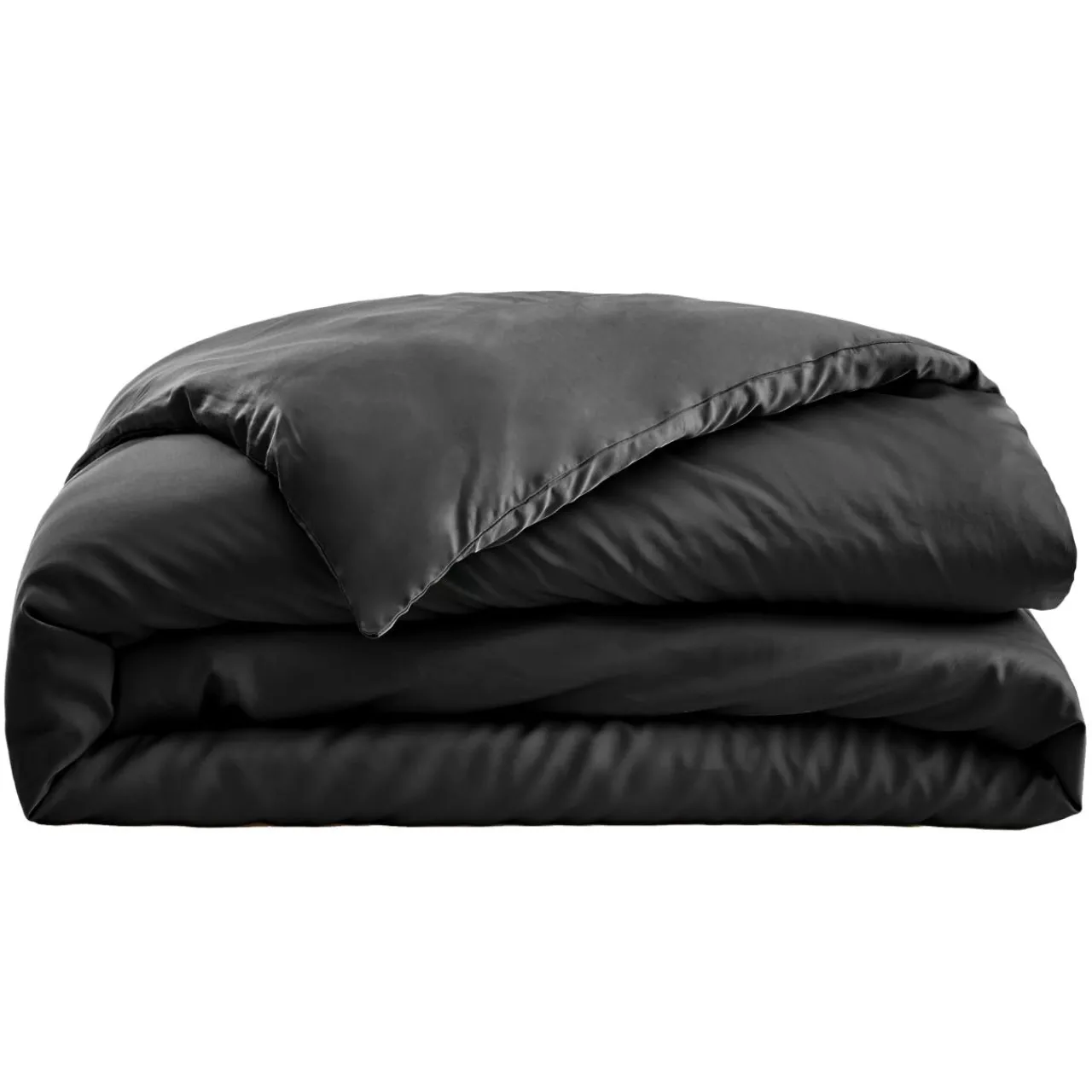 Housse De Couette|EMINZA Housse de couette satin de bambou (200 x 200 cm) Sienna Noir