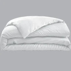 Housse De Couette|EMINZA Housse de couette satin de bambou (240 x 220 cm) Sienna chantilly Blanc