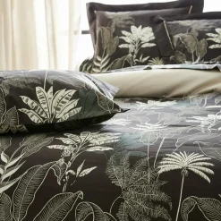 Housse De Couette|TRADILINGE Housse de couette satin de coton (240 x 220 cm) Cayenne e Noir