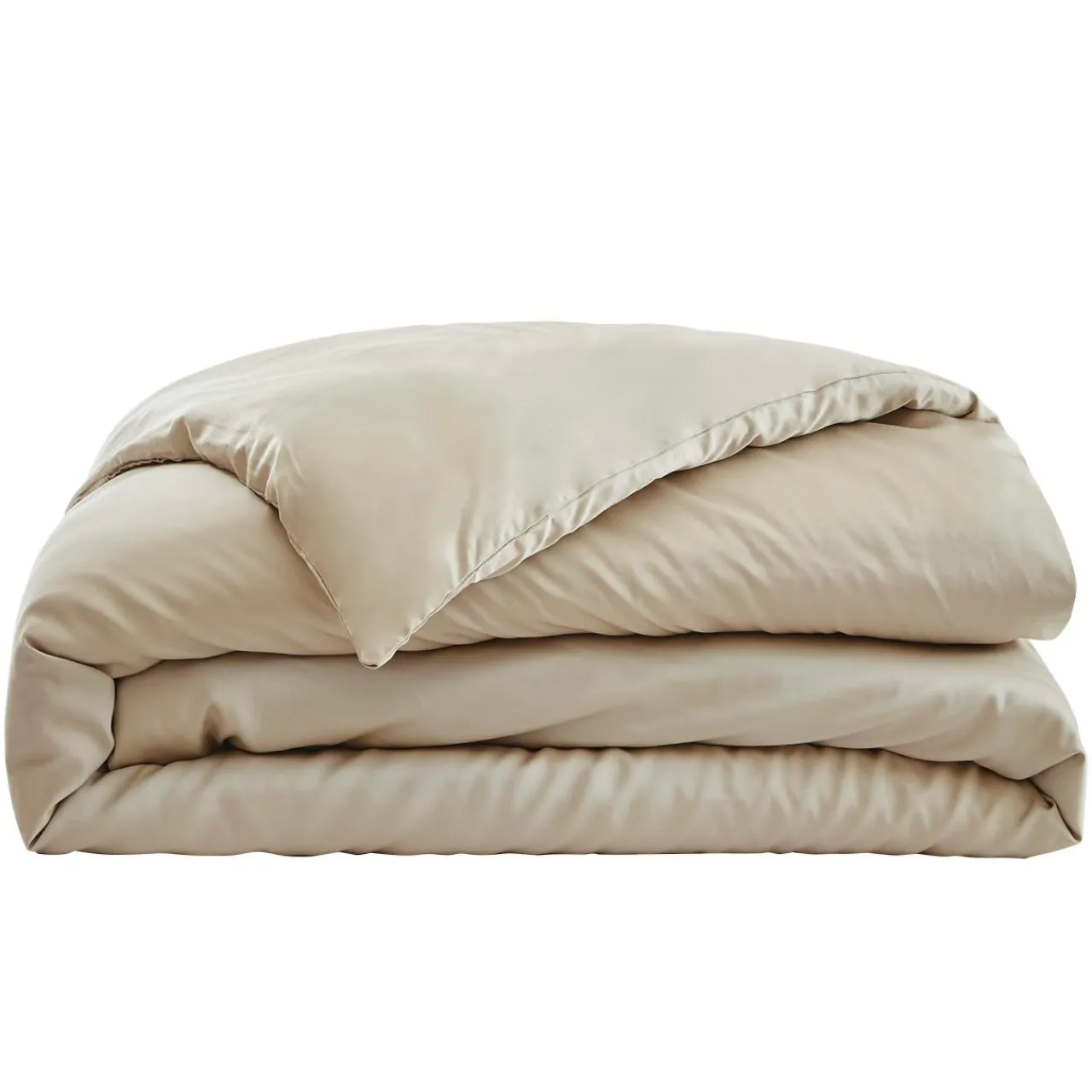 Housse De Couette|EMINZA Housse de couette satin de bambou (240 x 220 cm) Sienna Beige