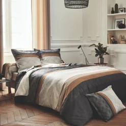 Housse De Couette|TRADILINGE Housse de couette satin de coton (280 x 240 cm) Tiago e Noir