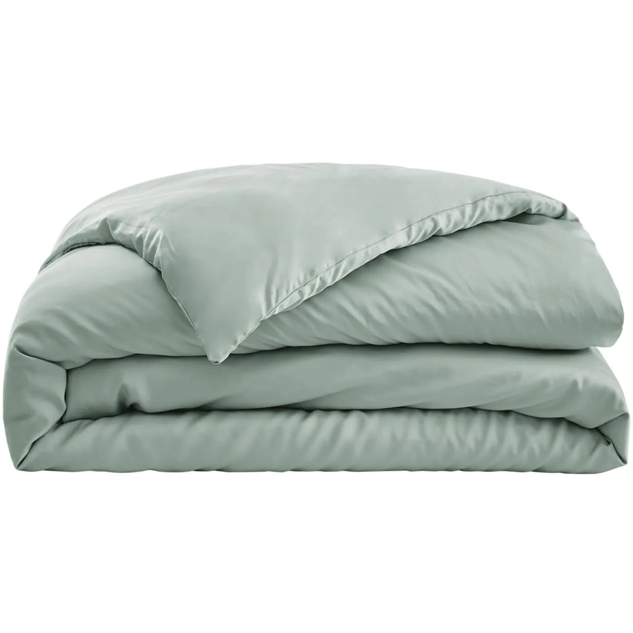 Housse De Couette|EMINZA Housse de couette satin de bambou (200 x 200 cm) Sienna Vert Eucalyptus