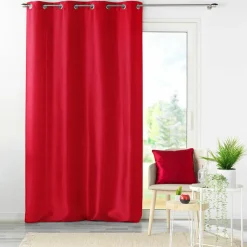 Coussin Et Housse|DOUCEUR D'INTERIEUR Housse de coussin carrée (40 x 40 cm) Shantung Shana Rouge