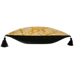 Coussin Et Housse|ATMOSPHERA Housse de coussin carrée coton (40 x 40 cm) Tropik Jaune ocre