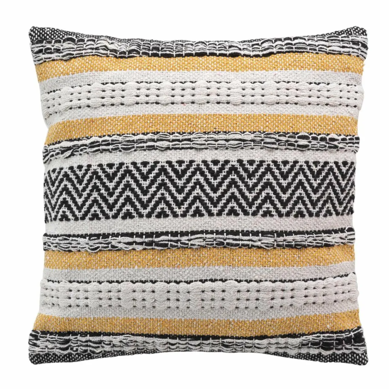 Coussin Et Housse|DOUCEUR D'INTERIEUR Housse de coussin carrée coton (40 x 40 cm) Elna Jaune ocre