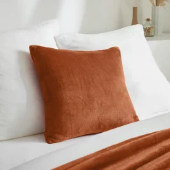 Coussin Et Housse|EMINZA Housse de coussin carrée flanelle (45 x 45 cm) Didou Cuivre