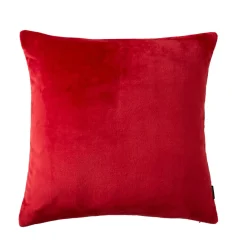 Coussin Et Housse|EMINZA Housse de coussin carrée flanelle (60 x 60 cm) Didou Rouge