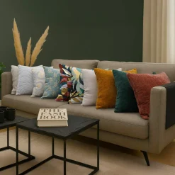 Coussin Et Housse|douceur d'intu017drieur Housse de coussin carrée velours chenille (40 x 40 cm) Leo cédre Vert