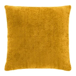 Coussin Et Housse|douceur d'intu017drieur Housse de coussin carrée velours chenille (40 x 40 cm) Leo Jaune ocre