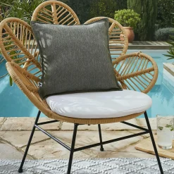 Accessoires Et Coussins|Coussin Déco D'Extérieur|L'effet papillon Housse de coussin extérieur carrée (45 x 45 cm) Naia Vert nénuphar Vert mousse