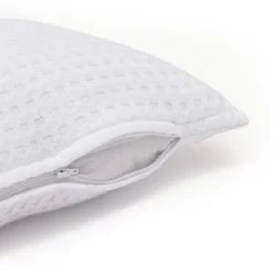 Coussin Et Housse|EMINZA Housse de coussin rectangulaire coton nid d'abeille (30 x 50 cm) Maya he Blanc