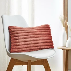 Coussin Et Housse|EMINZA Housse de coussin rectangulaire flanelle (30 x 50 cm) Dune Terracotta