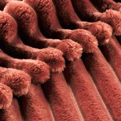 Coussin Et Housse|EMINZA Housse de coussin rectangulaire flanelle (30 x 50 cm) Dune Terracotta