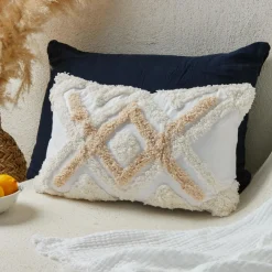 Coussin Et Housse|ATMOSPHERA Housse de coussin rectangulaire coton (30 x 50 cm) Rory Ivoire