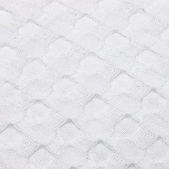 Plaid Et Jeté|Couvre-Lit Et Édredon|EMINZA Jeté de lit coton nid d'abeille (130 x 160 cm) Maya Blanc