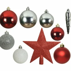 Boule De Noël|KAEMINGK Kit de décoration de sapin de Noël Novae multi Blanc / Rouge