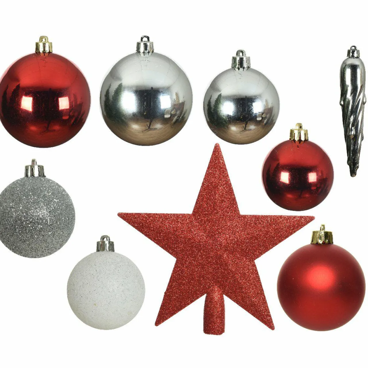 Boule De Noël|KAEMINGK Kit de décoration de sapin de Noël Novae multi Blanc / Rouge