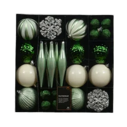 Boule De Noël|KAEMINGK Kit de décoration de sapin de Noël Christmas et blanc laine Vert matcha