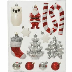 Boule De Noël|KAEMINGK Kit de décoration de sapin de Noël Manaé Rouge