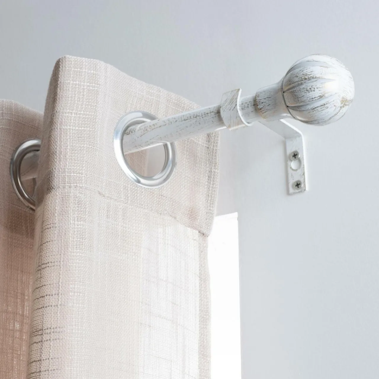 Tringle À Rideau, Barre Et Support|LUANCE Kit de tringle extensible (L210 - L380 cm / D19 mm) Touch of Zen et Or Blanc