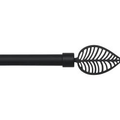 Tringle Plafond|Tringle À Rideau, Barre Et Support|LUANCE Kit de tringle rideau extensible (L120 - L210 cm / D19 mm) Amazonia mat Noir