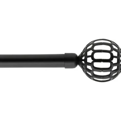 Tringle Plafond|Tringle À Rideau, Barre Et Support|LUANCE Kit de tringle rideau extensible (L120 - L210 cm / D19 mm) Facette mat Noir