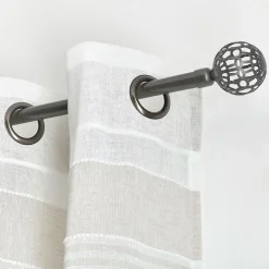 Tringle À Rideau, Barre Et Support|Tringle Plafond|LUANCE Kit de tringle rideau extensible (L120 - L210 cm / D19 mm) Facette béton Gris