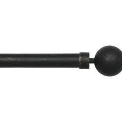 Tringle Plafond|Tringle À Rideau, Barre Et Support|LUANCE Kit de tringle rideau extensible (L120 - L210 cm / D28 mm) Gaïa Noir et Or