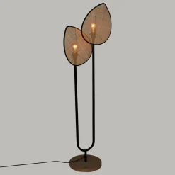 Lampadaire|ATMOSPHERA Lampadaire double en rotin (H143 cm) Olme Beige