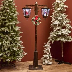 Déco Et Objet De Noël|Personnage, Objet Grand Format|KAEMINGK Lampadaire double illuminé 66 LED (H188 cm) Noël Magique Noir