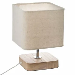 Lampe À Poser|ATMOSPHERA Lampe à poser bois (H21 cm) Toxey Ivoire