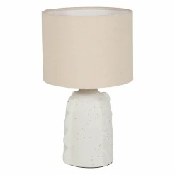 Lampe À Poser|OSTARIA Lampe à poser céramique et lin (H34,5 cm) Aurora he Blanc